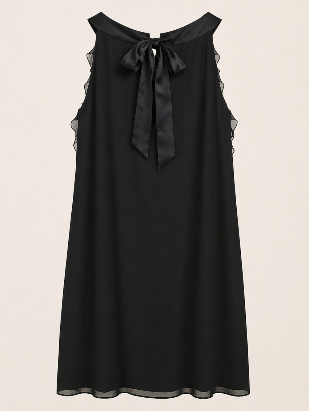 Taylor Elegant Silk Ruffle Cocktail Dress | Size 10 - Picture 4 of 8
